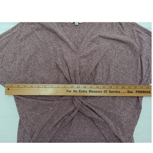 Umgee USA Women's M Pink Marled Knit Dolman Sleeve Twist Front Top - Picture 2 of 9